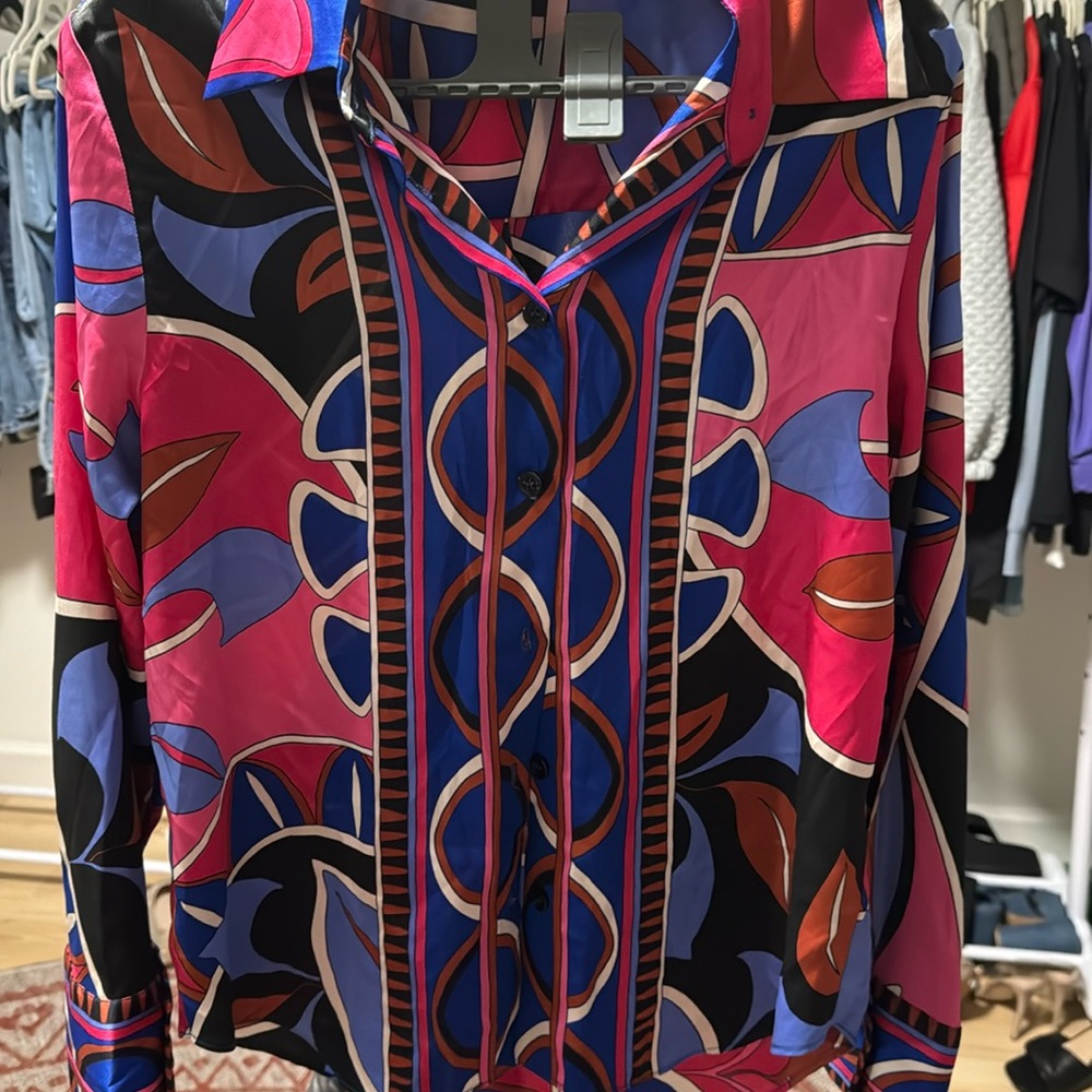 Zara satin button up top